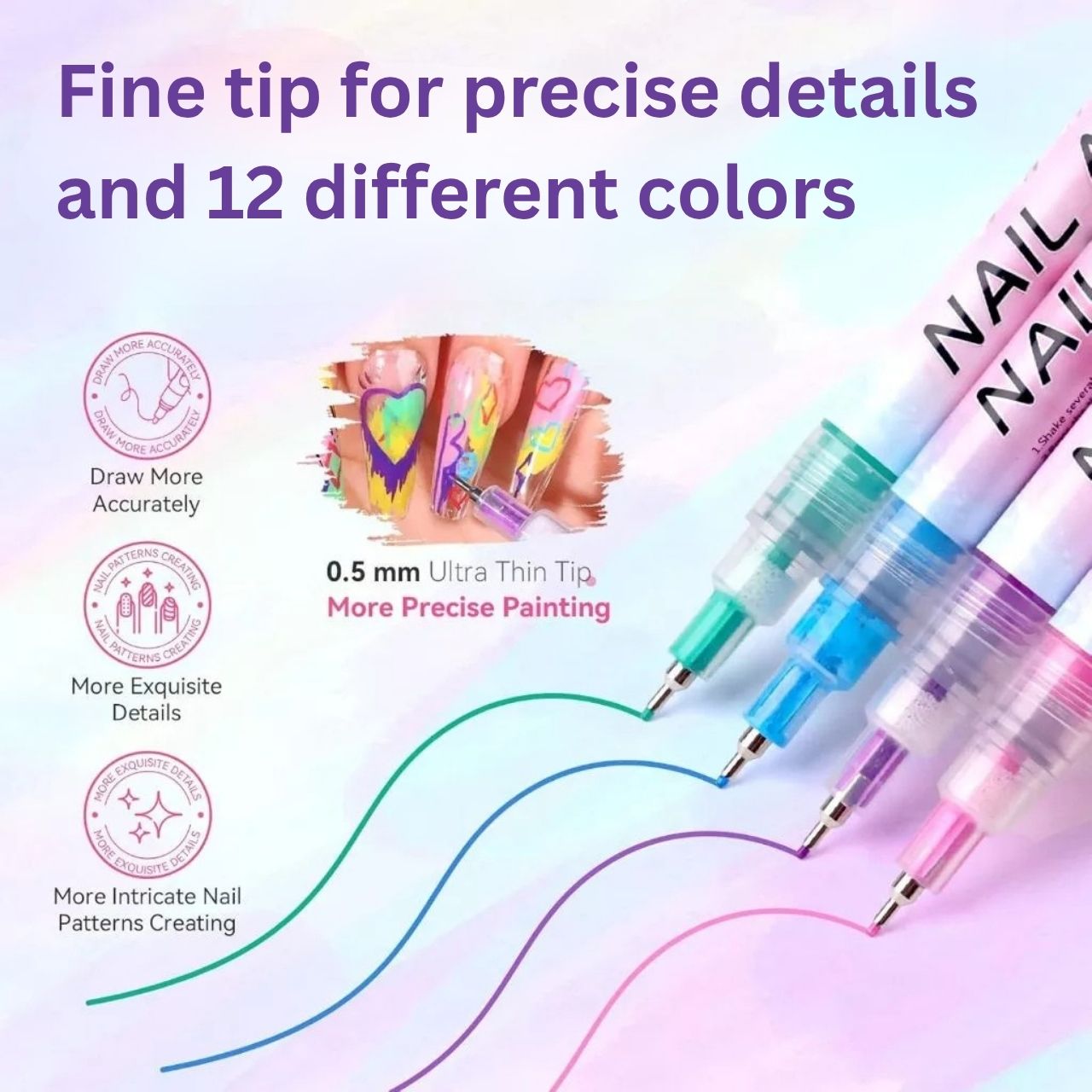 Sada farebných pier na maľovanie nechtov, ArtNails - Image 7