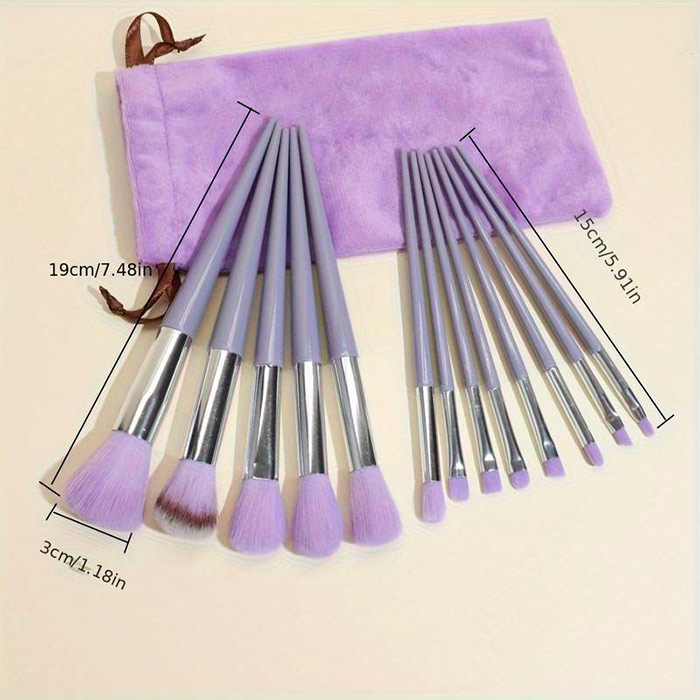 BrushSet, 13-dielna sada štetcov na líčenie s puzdrom na prenášanie - Image 2