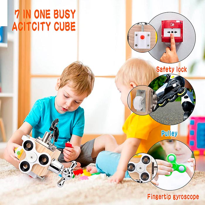 BusyCube, didaktická hračka 7 v 1, ktorá stimuluje všetky oblasti rozvoja dieťaťa - Image 3