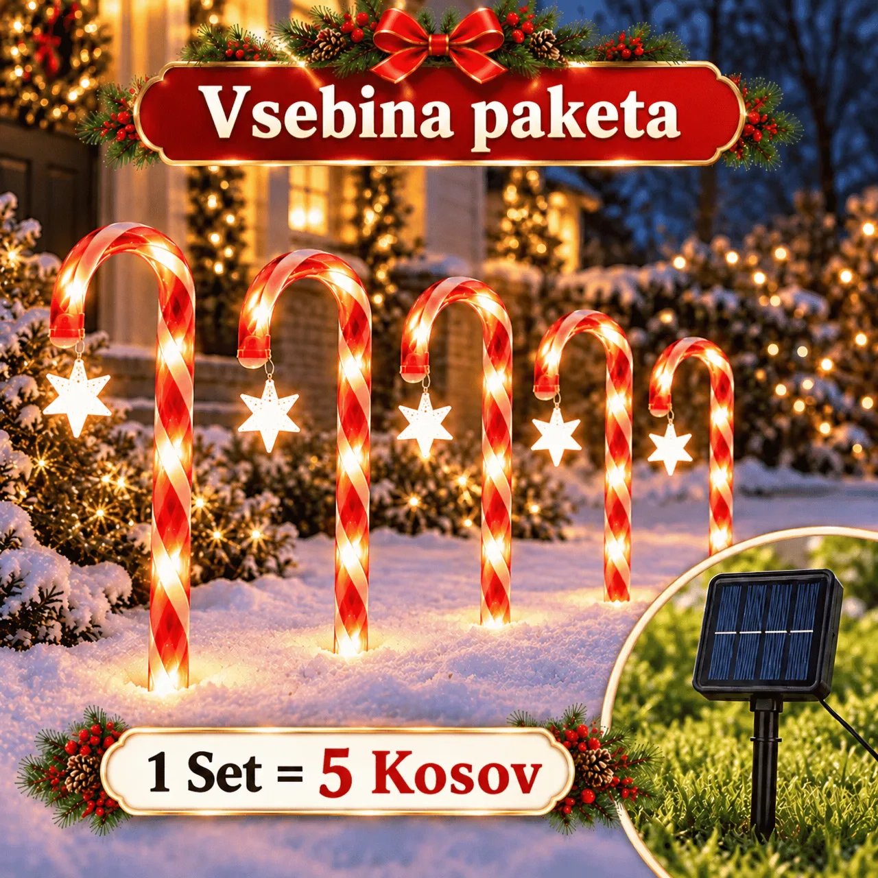 LED vianočné cukrové paličky, CaneLights - Image 2