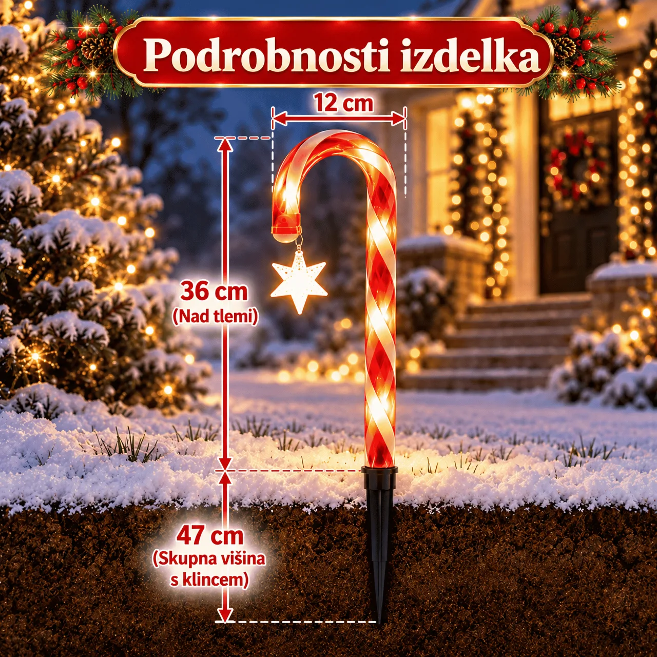 LED vianočné cukrové paličky, CaneLights - Image 3