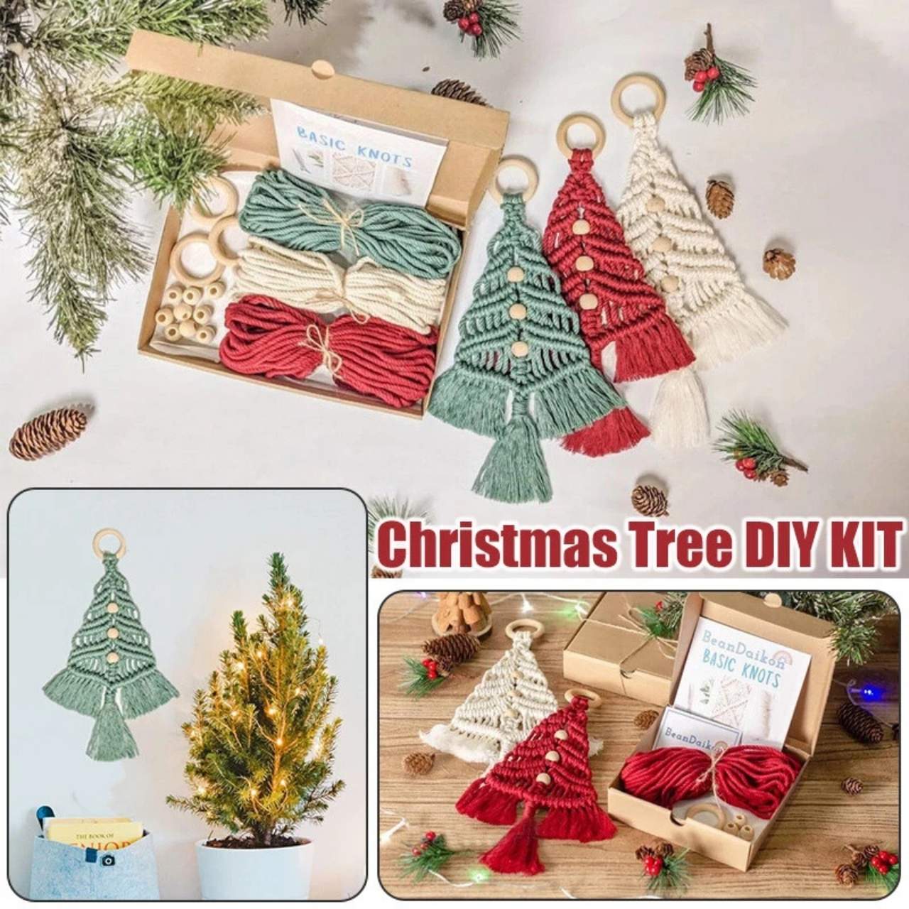 CraftKit, vianočná súprava na výrobu macramé ozdôb - Image 2