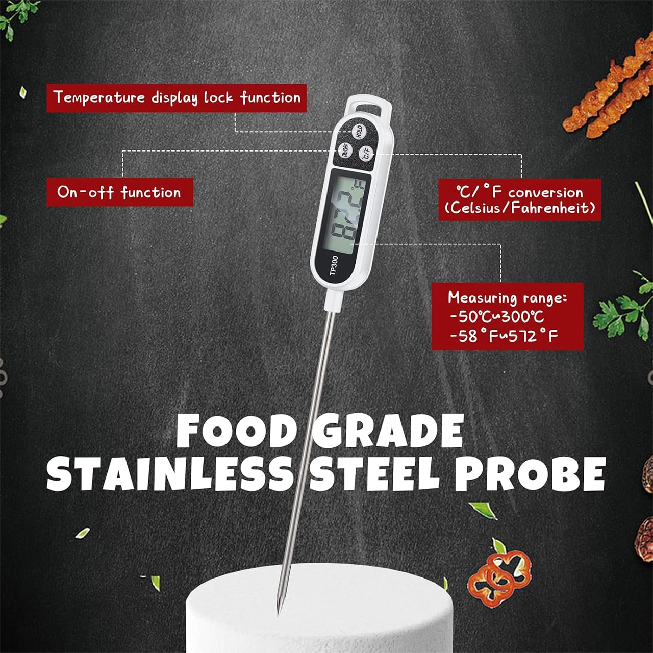FoodMeter, elektronický digitálny teplomer na meranie teploty jedla a tekutín - Image 1