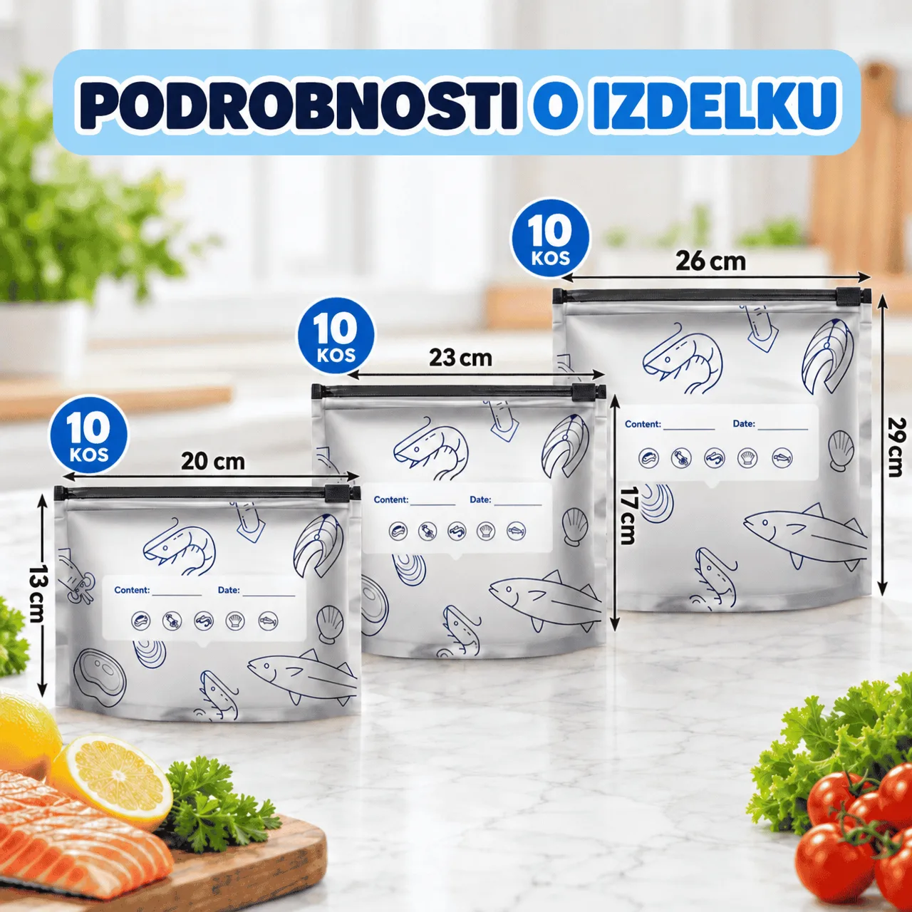Vrecká na skladovanie potravín (15+15 ZADARMO), FreshBags - Image 3
