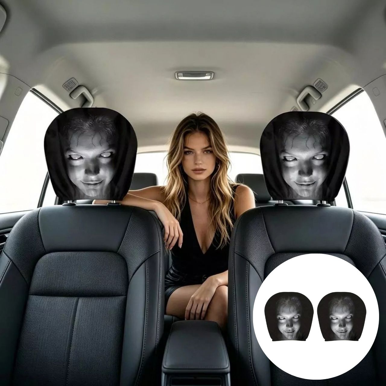 Strašidelný poťah na opierku hlavy do auta (1+1 ZDARMA), GhostFace - Image 2