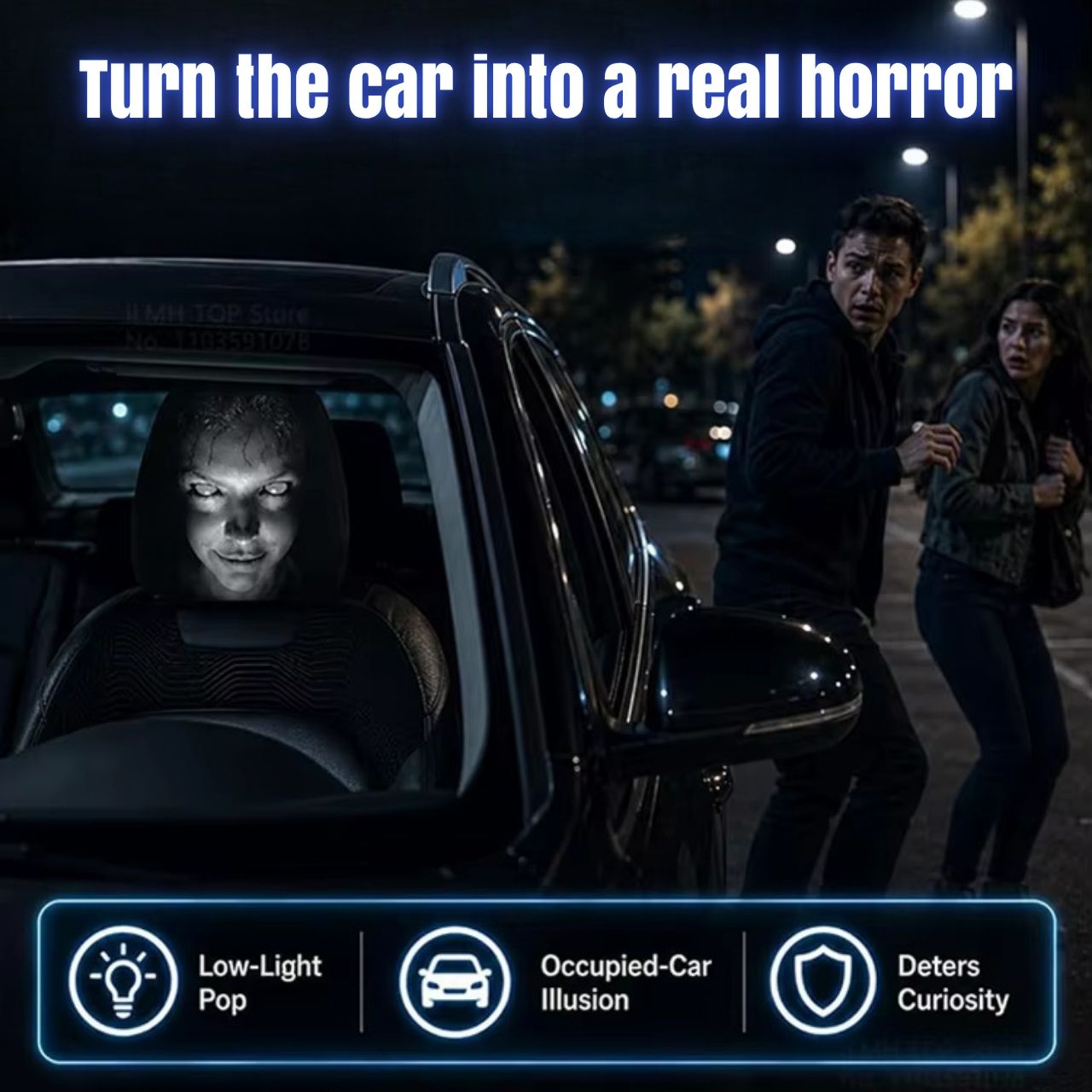 Strašidelný poťah na opierku hlavy do auta (1+1 ZDARMA), GhostFace - Image 5