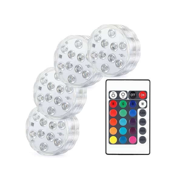 GlowWaterLights, 4 vodotesné LED svetlá s diaľkovým ovládaním - Image 1
