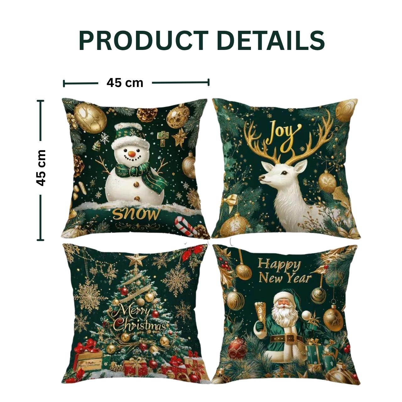 Vianočné obliečky na vankúše (4 kusy), GreenXmass - Image 4