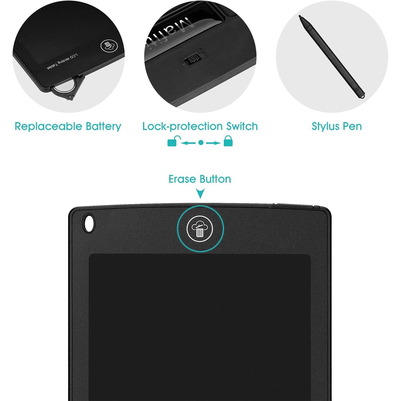 KidsBundle, LED pen tablet a 4 magické pracovné zošity na učenie písania a kreslenia - Image 1