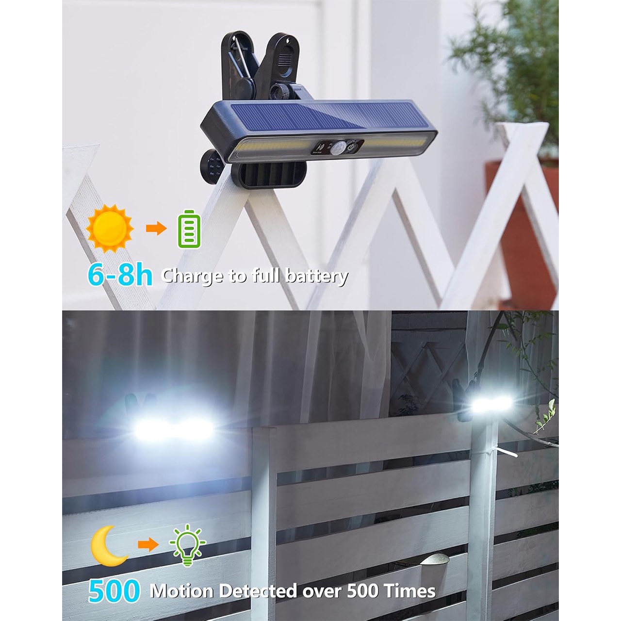 Lampa sa nabíja slnečnou energiou počas dňa a začne svietiť večer!