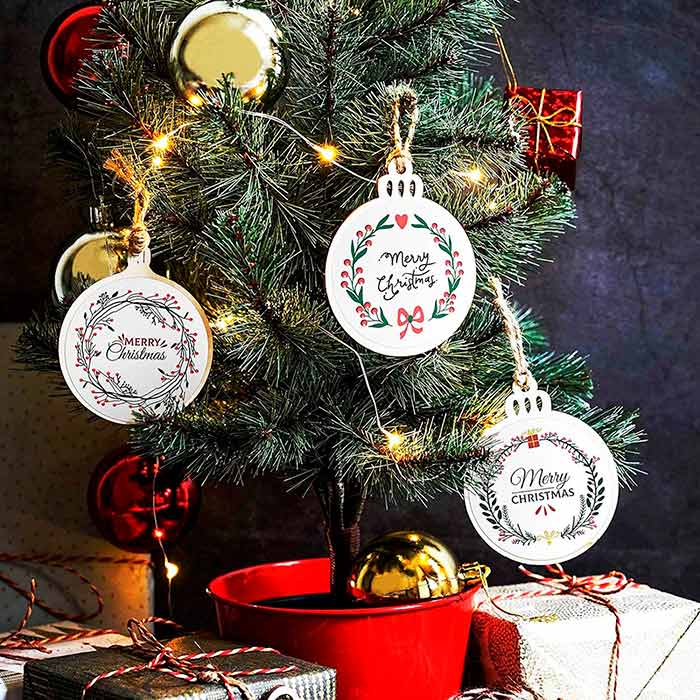 Ornaments, drevené vianočné ozdoby, ktoré si vytvoríte sami (30 kusov) - Image 4