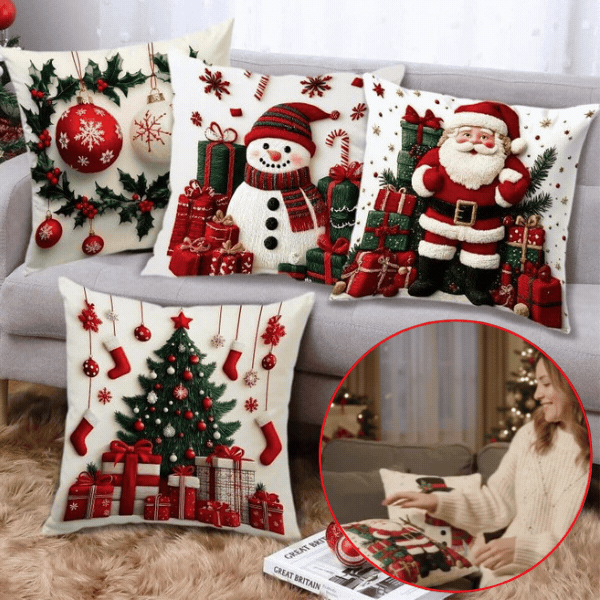 Vianočné obliečky na vankúše (4 kusy), RedXmass - Image 1