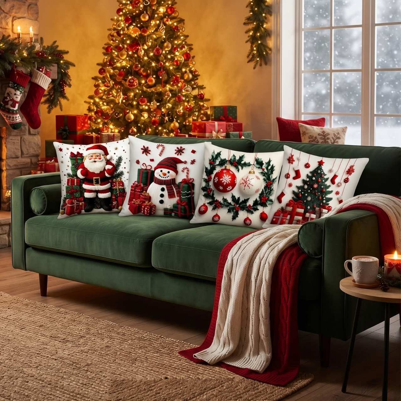 Vianočné obliečky na vankúše (4 kusy), RedXmass - Image 3