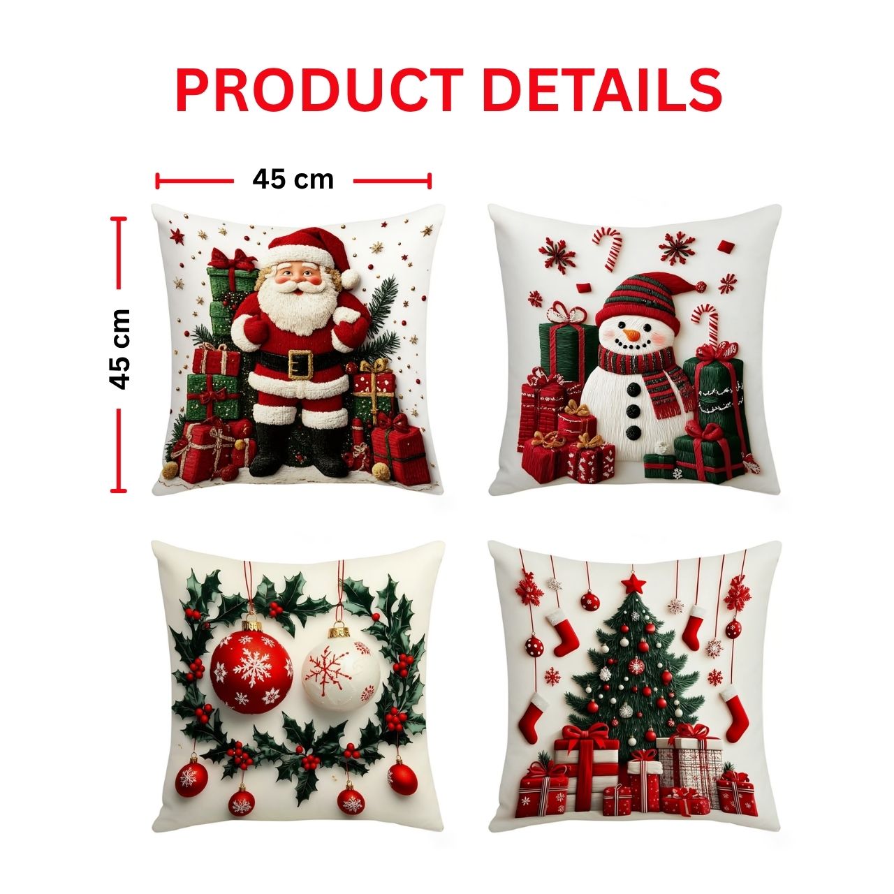 Vianočné obliečky na vankúše (4 kusy), RedXmass - Image 5