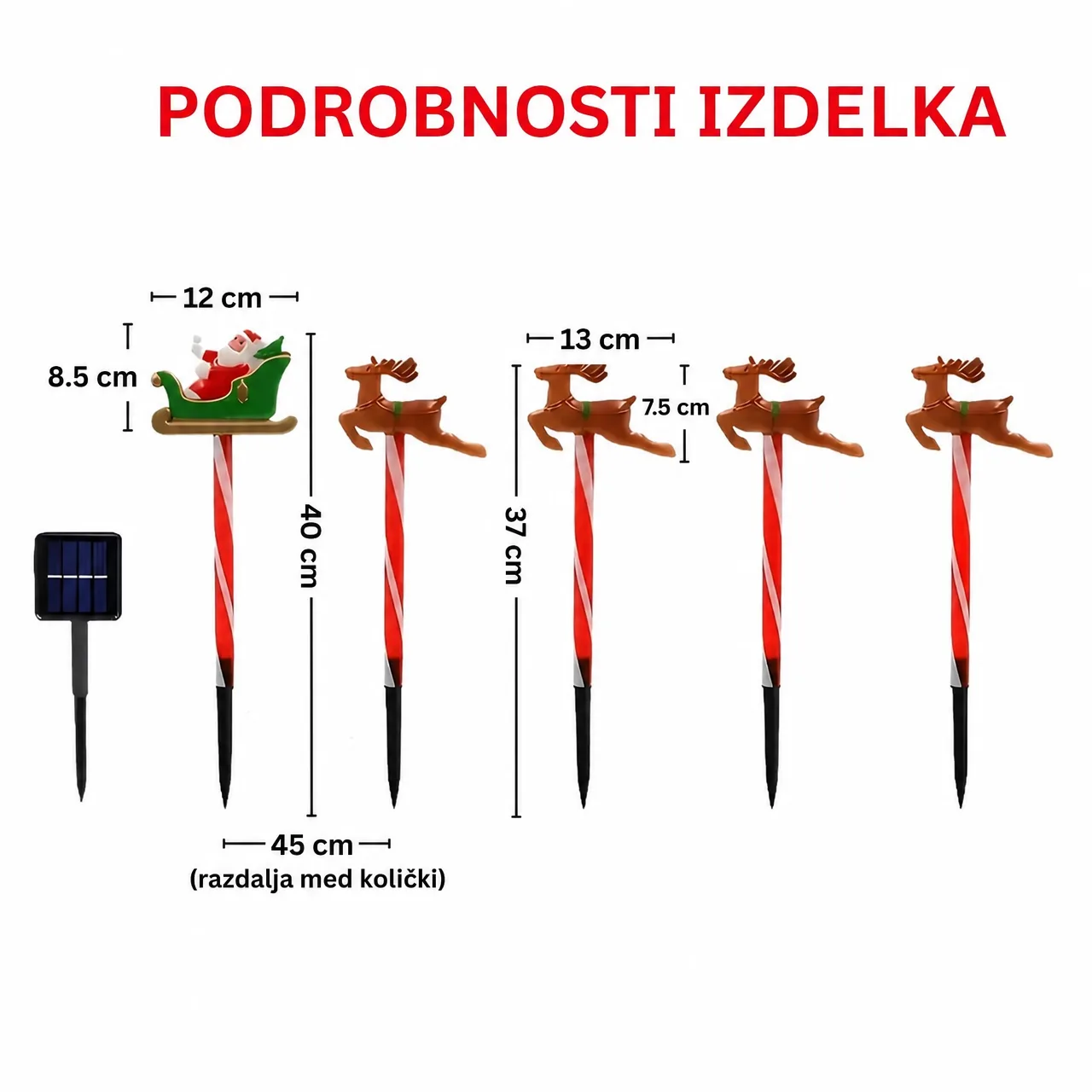 Vianočná záhradná dekorácia so Santa Clausom a sobmi, ReinDeers - Image 5