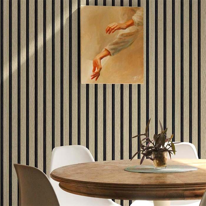 SlatWall, samolepiaca nálepka so vzhľadom prírodného dreva (300 x 45 cm) - Image 6