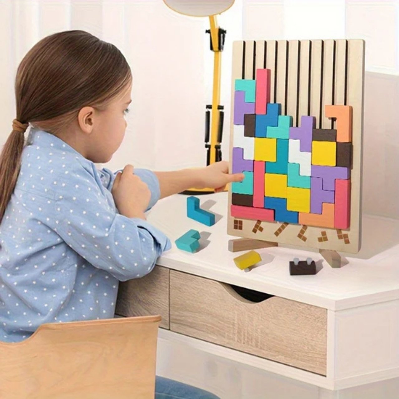 Tetris, drevená didaktická hračka - Image 1