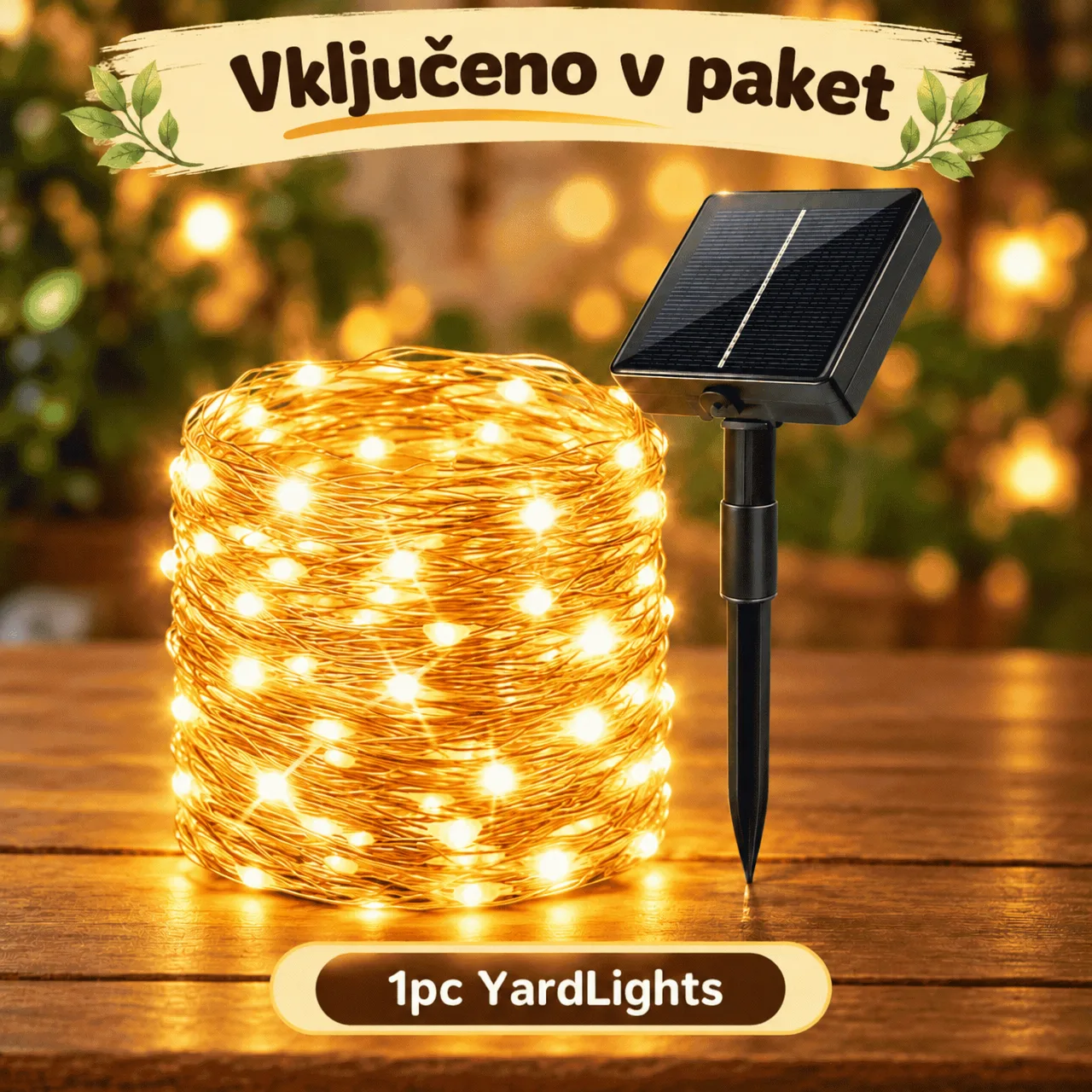Solárna LED svetelná reťaz (12 m), YardLights - Image 1