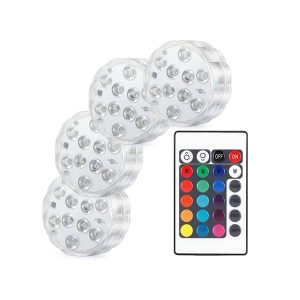 GlowWaterLights, 4 vodotesné LED svetlá s diaľkovým ovládaním