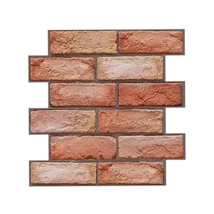 NewYorkWall, trojrozmerné samolepky na stenu s efektom oranžových tehál (10 ks)